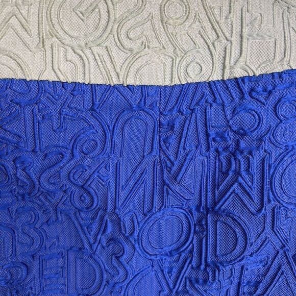 NWT MARY KATRANTZOU alphabet shorts jacquard blue green high waisted resort 6 - Picture 8 of 9